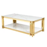 Belini Coffee Table Sintered Stone And Gold - Image 4