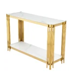 Belini Console Table Sintered Stone And Gold - Image 5