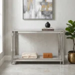Belini Console Table Sintered Stone And Stainless Steel - Image 2