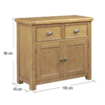 Dorchester Oak 2 Door/Mini Sideboard - Image 9