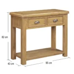 Dorchester Oak 2 Drawer Console - Image 2