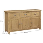 Dorchester Oak 3/4 Door Sideboard - Image 2