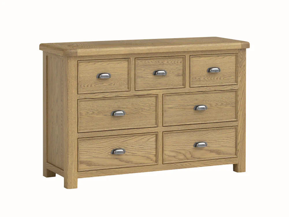 Dorchester Oak 3 Over 4 Chest-the-furniture-centre (1) Dorchester Oak 3 Over 4 Chest - Image 1