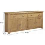 Dorchester Oak 3/4 Door Sideboard - Image 12