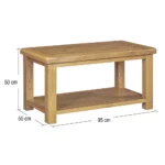 Dorchester Oak Coffee Table with shelf - Image 9