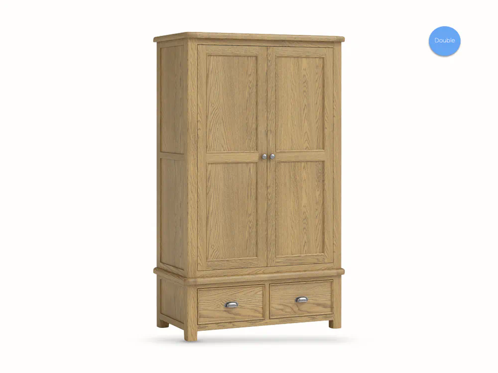 Dorchester Oak Double Wardrobe-the-furniture-centre Dorchester Oak Double Wardrobe - Image 1
