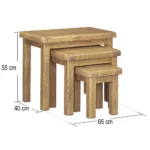 Dorchester Oak Nest of Tables - Image 9