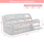 Farnham Leather Air Electric Reclining Suite - Image 12