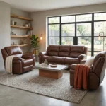 Farnham Leather Air Electric Reclining Suite - Image 35
