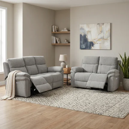 Harrow Fabric Electric Reclining Suite
