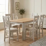Windermere Painted 140cm Butterfly Extension Dining Set (Table + 6 Chairs) - Image 7